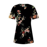 Дамски плюс размер туника небрежно свободно прилепване на течаща блуза с къси ръкави отгоре хубави тениски