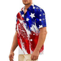 Четвърти юли Мъжки Графичен хавайска риза, юли четвърти случайни Бутон надолу хавайски ризи