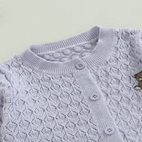 Amiliee Toddler Kids Baby Girls Cardigan Bear Pattern Knit Crochet Button
