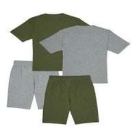 Атлетик работи момчета Джърси плетени тениски и шорти 4-парче активен комплект, размери 4-и хъски