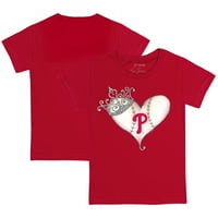 Младежта мъничка тениска на червената рапица Филаделфия Филис Тиара Сърдечна тениска