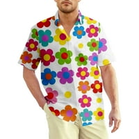 Ново модно дърво Цвете 3д отпечатана риза мъже Лято плаж с къс ръкав ежедневни ризи, възрастни с
