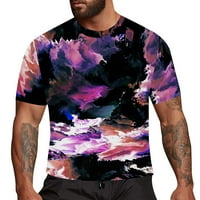 Мъжки Тениски Унисе Градиент Многоцветни Модни Печатни Ризи Чай С Къс Ръкав Топ Тениски Мъжки Развлекателни Дрехи