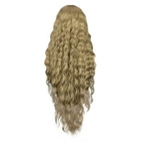 Tutunaumb Women's Light Brown Gradien Gradient Micro Curl Head Set Wavy Curl Wig Hair Wigs Beauty & Health Makeup on Sale
