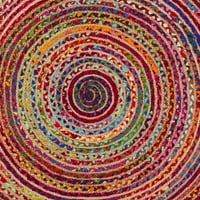 Кейп Код Кайл сплетен килим за зона, 4 '4' кръг, червен мулти