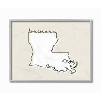 Ступел индустрии Луизиана Начало състояние карта неутрален печат дизайн платно стена изкуство от Дафне Полсели