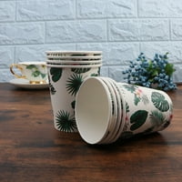 Hawaii парти декор за еднократна употреба Monstera Pattern Cups Комплект карикатура Лист Цветна хартия Доставки за прибори за хранене за лятно събиране