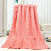 mnjin 50x мода солидно меко хвърляне на одеяло топло коралово карирани одеяла фланел бежово