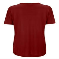 Жени тениска за слънчогледов щампа за печат с къс ръкав Tee Bohemian тениска шезлонги отгоре кларет 2xl