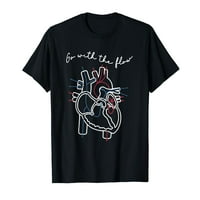 Тениска на сърдечна медицинска сестра анатомия Кардиология на човешкия сърдечен поток