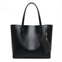 Toyella Fashion Leather Big Bag Tote Bag Lady голям капацитет сребро
