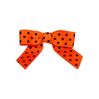 Paper Grosgrain Twist Tie Bows, Orange & Black, In, 100 пакет
