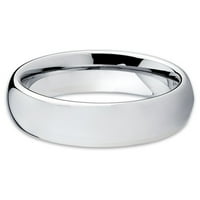 Полиран сребърен волфрамов карбид сватбена лента сив волфрамов пръстен Класис купол комфорт