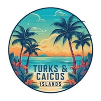 Turks and Caicos Design D Стикер за сувенир винил