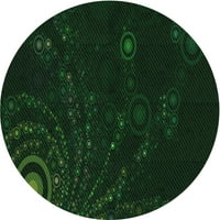 Ahgly Company Indoor Round Packmadeed Deep Emerald Green Area Cugs, 6 'Round