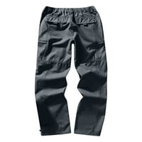 Fabiurt Mens Fashion ежедневни много джобни закопчалки с цип мъжки товарни панталони Външни панталони панталони панталони, сиво