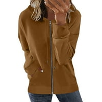 qucoqpe женски пълен цип качулка с дълъг ръкав с качулка суичъри джобове джобове сако палто за жени, есенни дрехи на клирънс