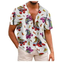 Лято Модерен клирънс мъжки ризи дизайнер Пролет Лято Мъжки ежедневни Памук Плътен цвят ризи с къс ръкав свободни ризи с джобове светло лилаво хл