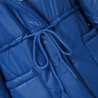 Дамски палта зимни ярки тена Темперамент Лапета дълга блуза с дълъг ръкав с цип от памук с цип