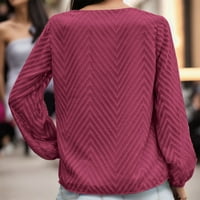 Gzea есенни суичъри за жени жени модна ежедневна тениска с твърд цвят дълъг ръкав v шия топ блуза