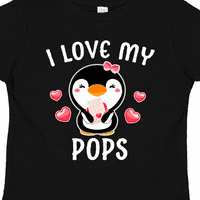 Инктастичен Обичам моя баща с сладък пингвин и сърца подарък малко дете малко момиче тениска