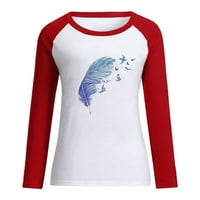 Женска тениска за блуза с дълъг ръкав с кръгла шия, s m l xl xxl