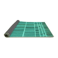 Ahgly Company Indoor Rectangle Abstract Turquoise Blue Modern Area Rugs, 8 '12'