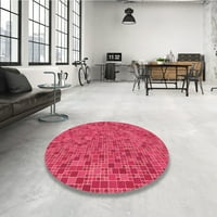 Ahgly Company Indoor Round Marveded Crimson Red Reave Cugs, 5 'Round